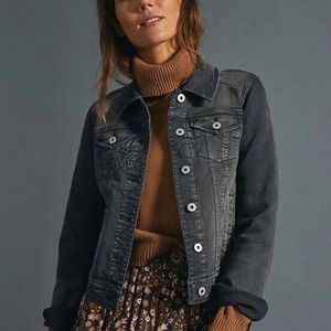 Pilcro Women’s Gary/Black Cropped Denim Jacket Size M